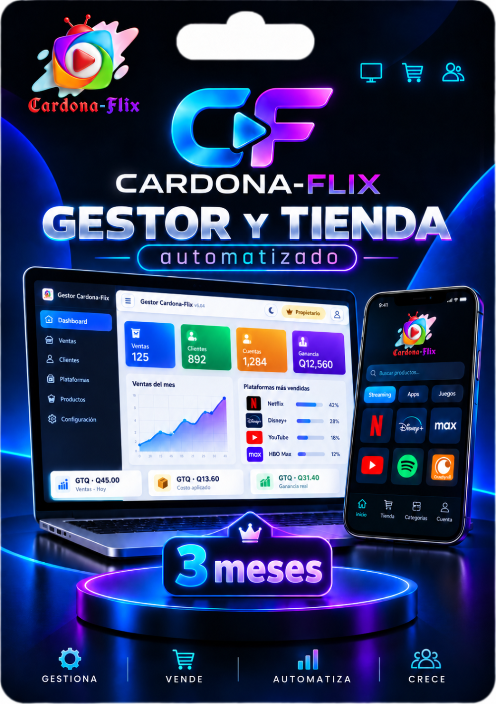 GESTOR CARDONA-FLIX v5.04 - 3 MESES