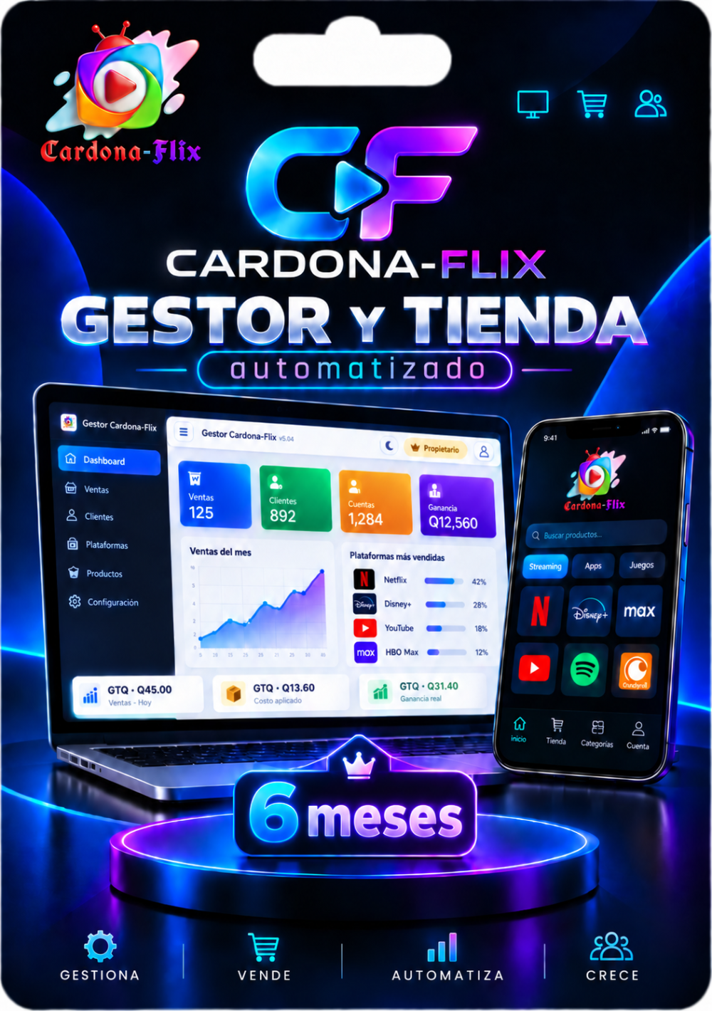 GESTOR CARDONA-FLIX v5.04 - 6 MESES