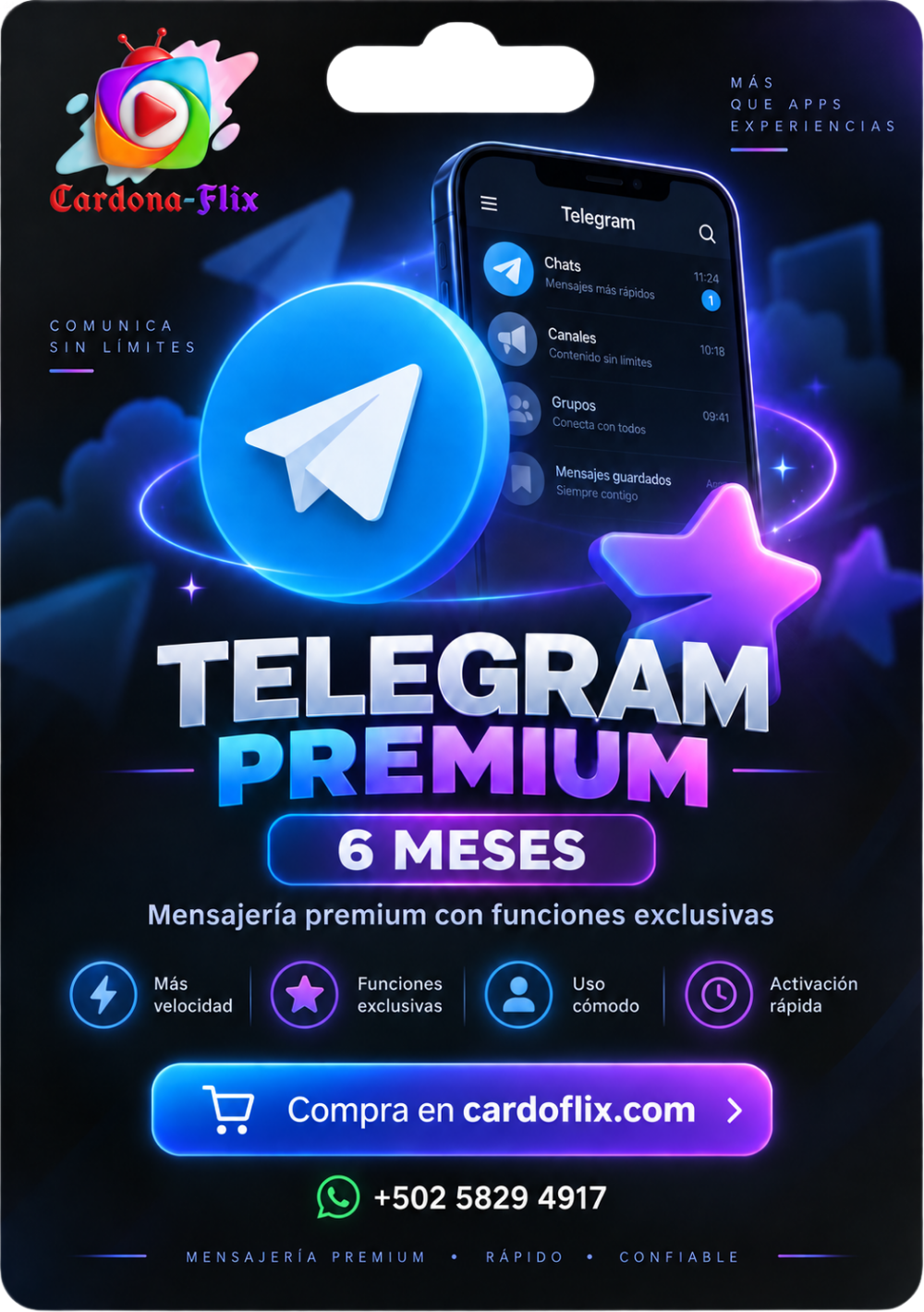 TELEGRAM PREMIUM 6 MESES